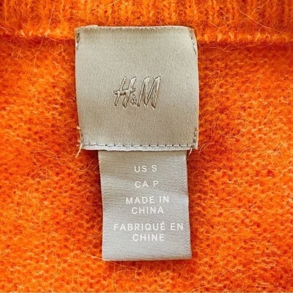 H&M Alpaca Wool Blend Crew Neck Sweater Orange Size SMALL - Picture 5 of 7